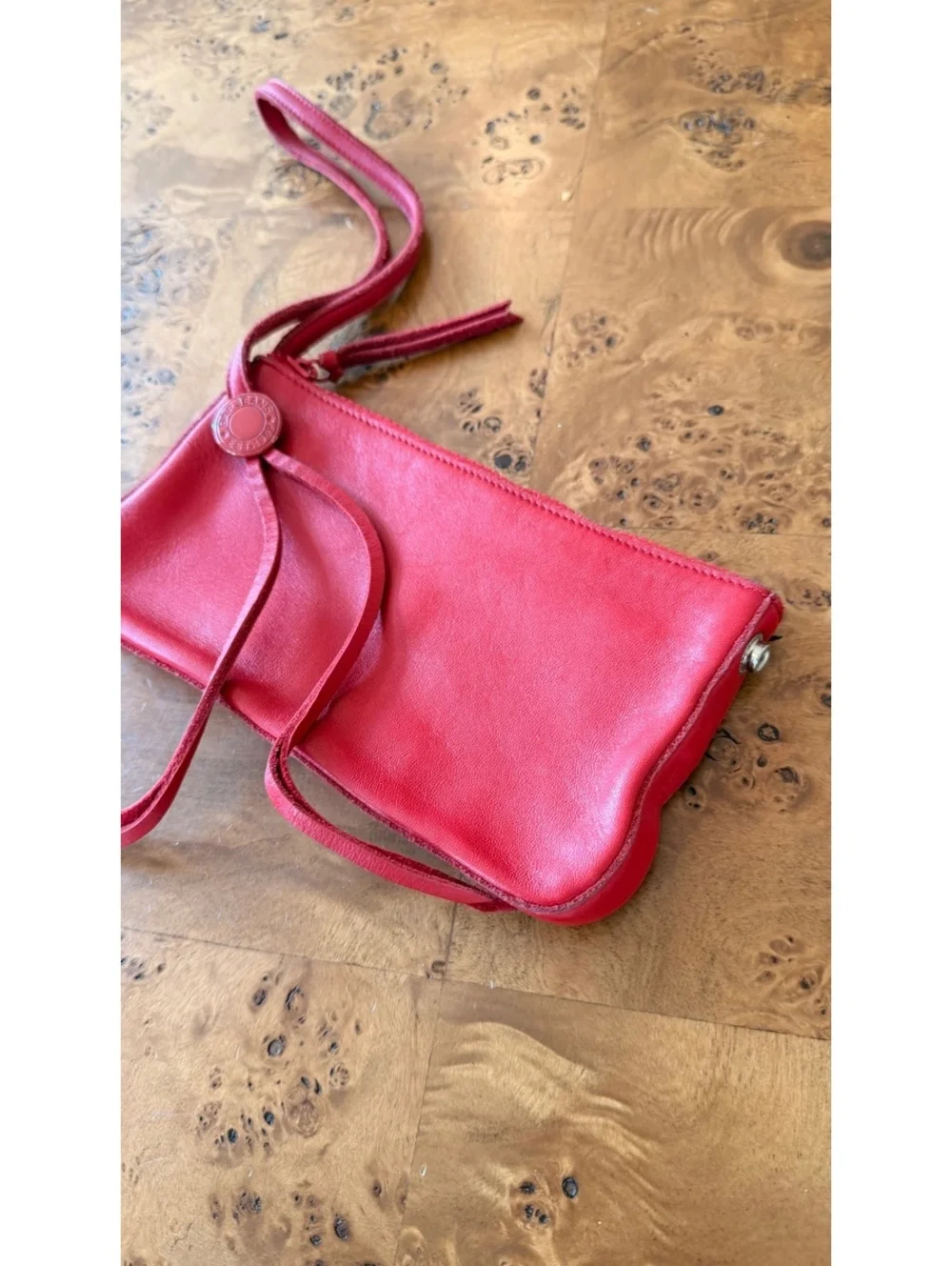 GAP Red Leather Wristlet Clutch Bag